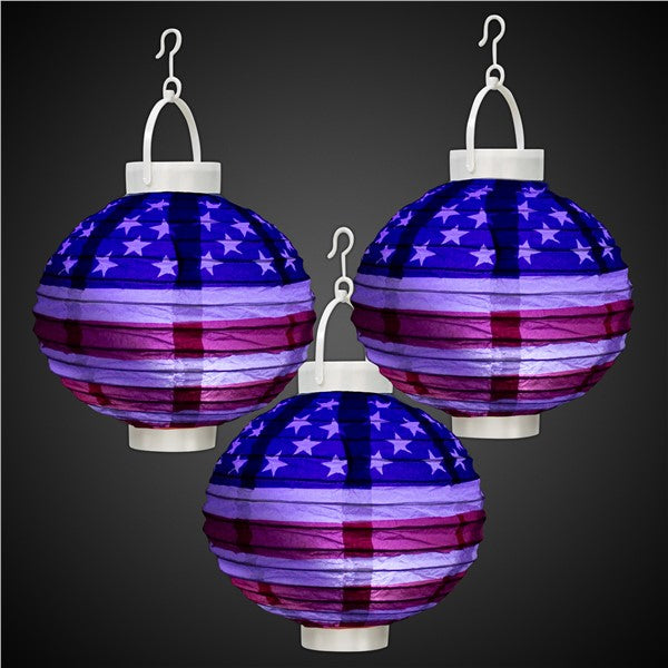 Patriotic Light-Up Lanterns "Pack of 3"