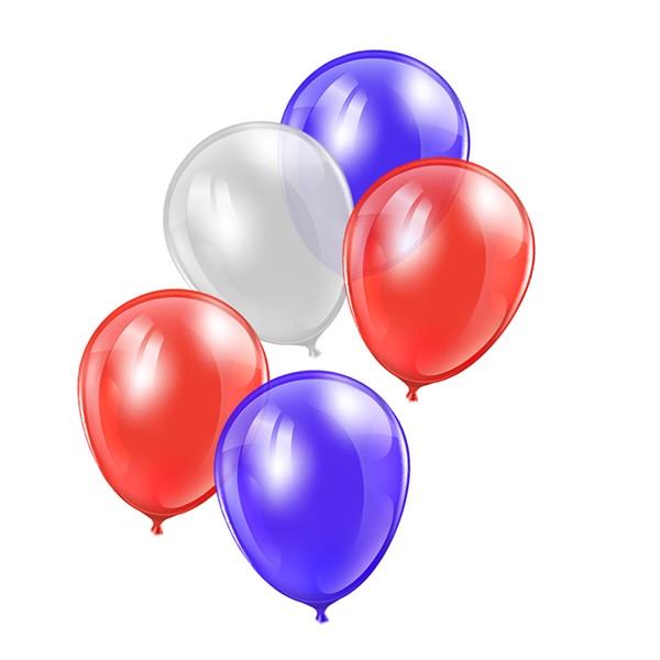 Red, White & Blue LED Balloons - Pack Of 5