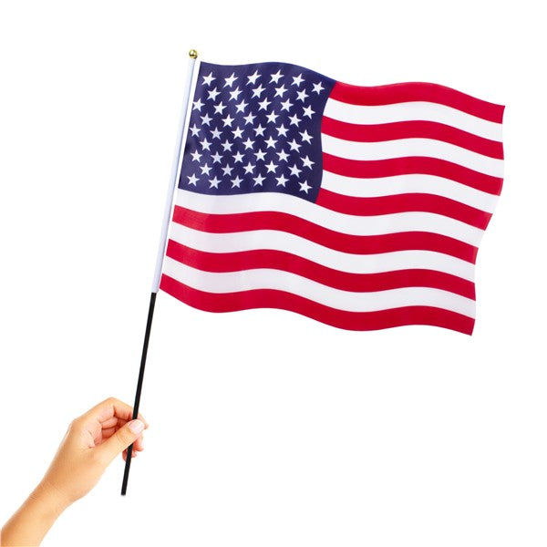 American 12"x18" Cloth Flags "Pack of 12"