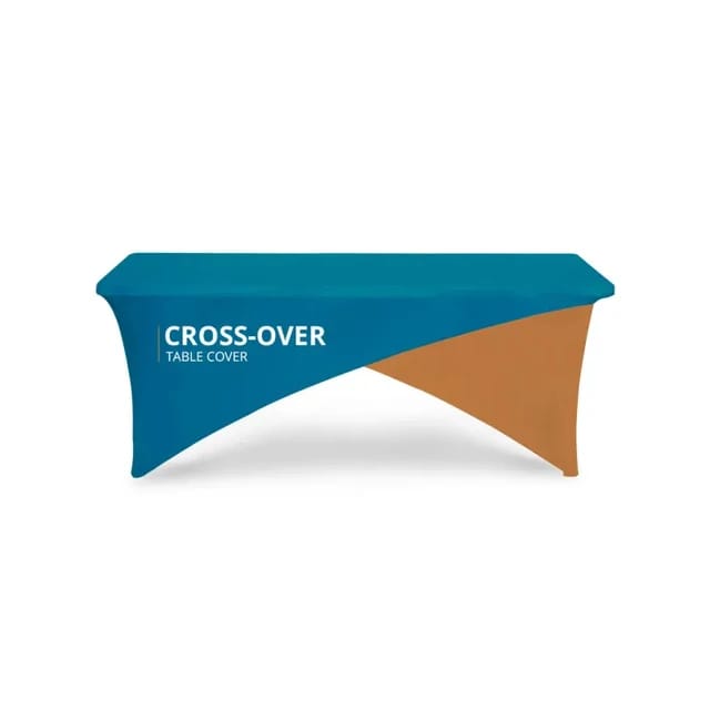 Custom Rectangle Cross Over Full Color Table Covers