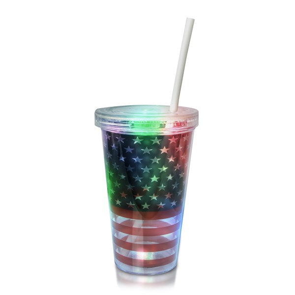 LED Patriotic Double Wall 16 oz. Cup