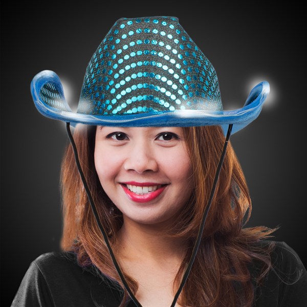 LED Light Up Sequin Cowboy Hats