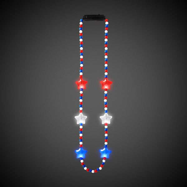 LED Patriotic Star Bead Necklace