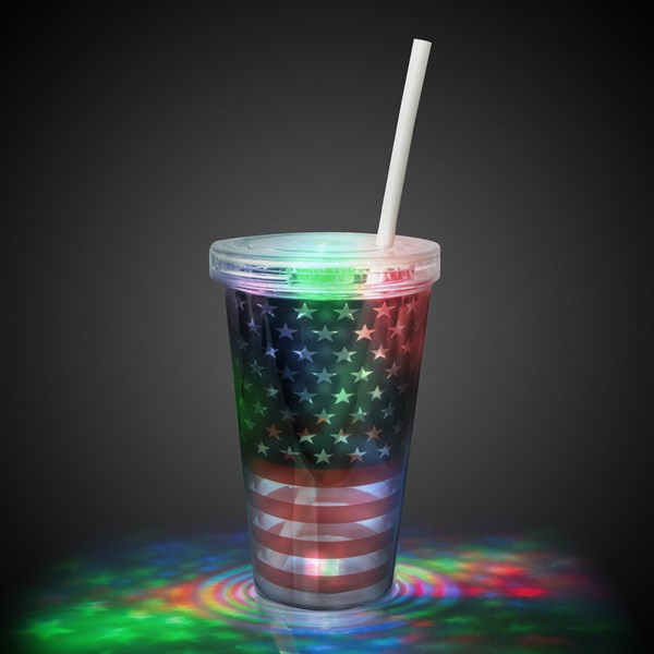 LED Patriotic Double Wall 16 oz. Cup