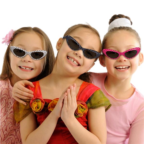 White Polka Dot Kids' Sunglasses "Pack of 12"